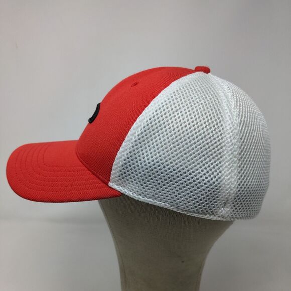 A-Flex Men's Fitted Mesh Back Hat Red White Size L/XL Embroidered O Logo - Picture 5 of 13